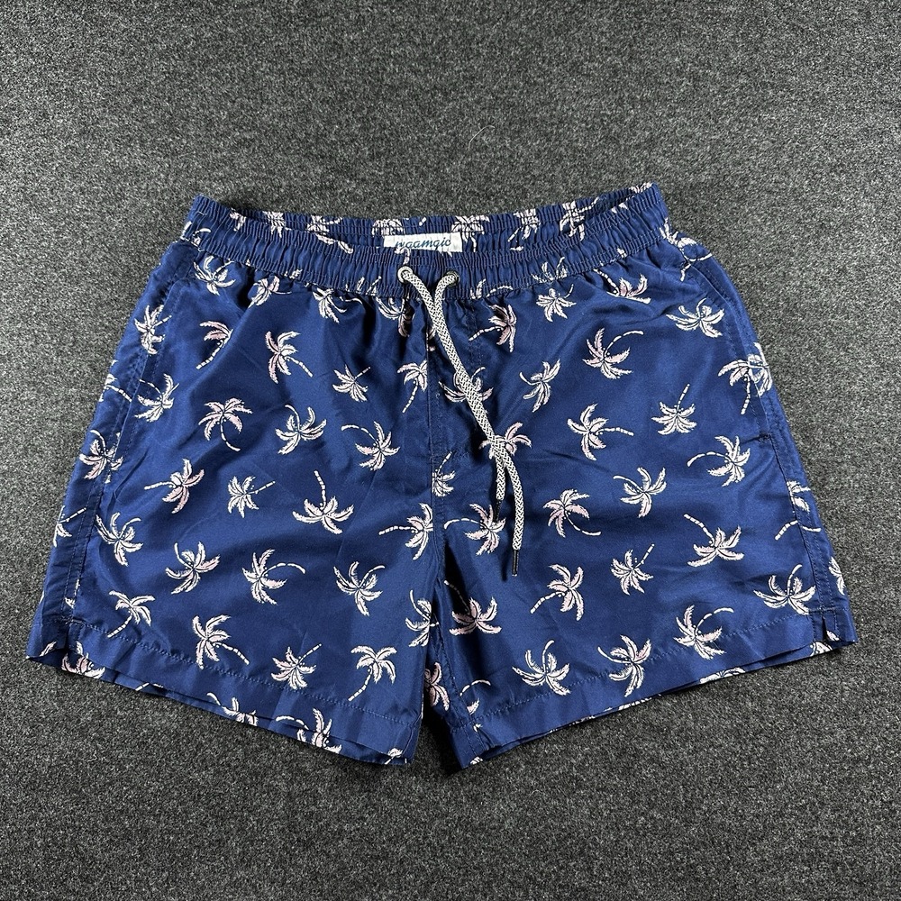 Maamgic Hawaiian Swim Trunks Board Shorts Men's Medium Floral Palm Tree Tropical